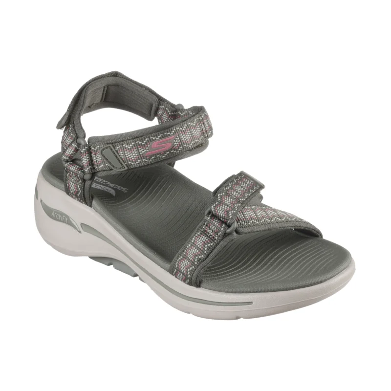 صندل زیتونی زنانه اسکچرز مدل 140256 OLV Skechers GO WALK Arch Fit - Affinity