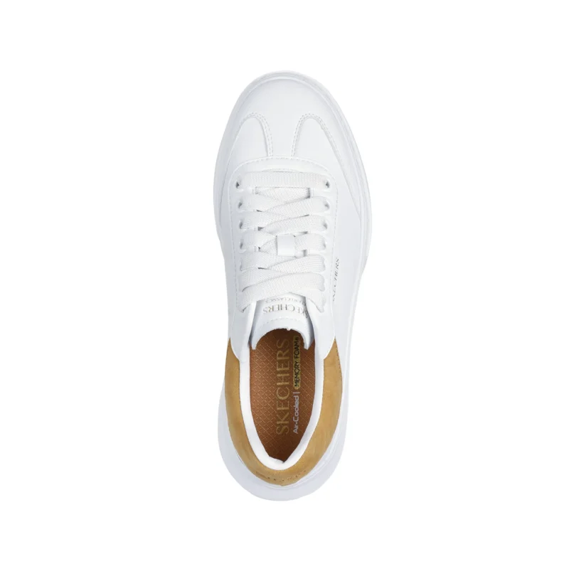 قیمت و خرید کفش چرم زنانه سفید طلایی اسکچرز مدل 185060 WTAN Cordova Classic - Best Behaviour Skechers از سایت ایران اسکیچرز
