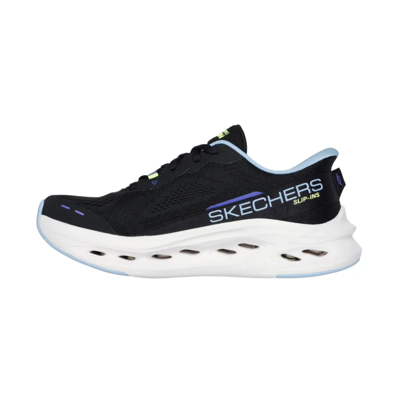 خرید کفش مشکی آبی رانینگ اورجینال زنانه اسکچرز مدل 129400 BKBL Slip-ins: Max Cushioning Glide-Step از ایران اسکیچرز