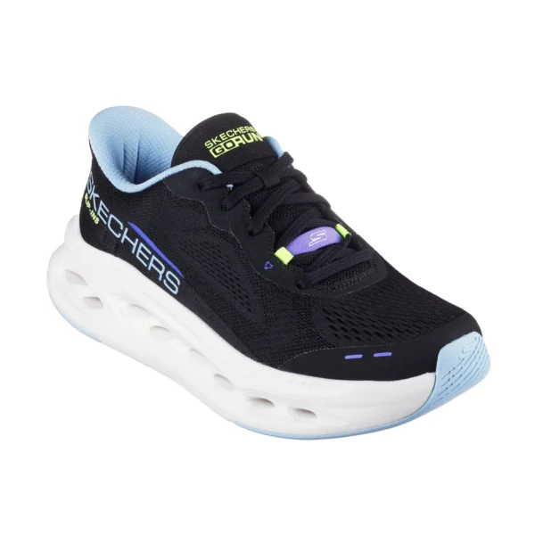 خرید کفش مشکی آبی رانینگ اورجینال زنانه اسکچرز مدل 129400 BKBL Slip-ins: Max Cushioning Glide-Step از ایران اسکیچرز