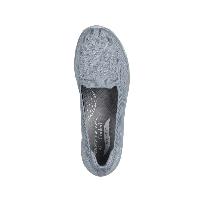 خرید کفش طوسی بدون بند زنانه اسکچرز مدل 100726 GRY Arch Fit Sunny - Comfort Flow از نمایندگی اسکیچرز