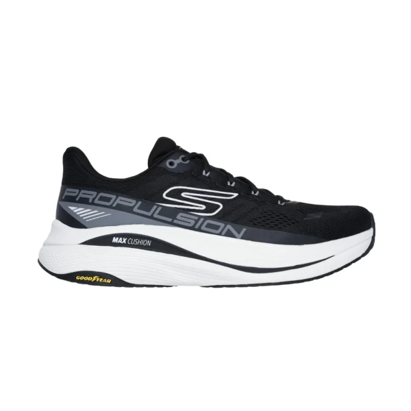 خرید کفش مشکی زیره سفید دویدن مردانه اسکچرز رانینگ اورجینال مدل 220509 BKW Max Cushioning Propulsion از نمایندگی اسکیچرز